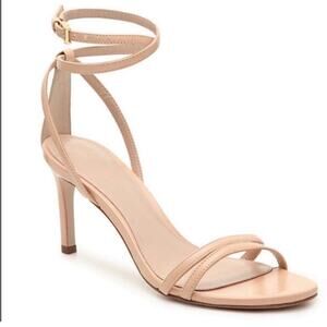 Stuart Weitzman Lexi Patent Leather Blush Heel Sandal Size 6